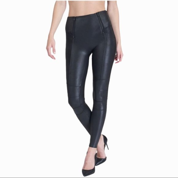 Spanx Faux Leather Hip-Zip Leggings - Picture 3 of 7